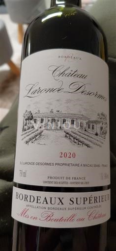 Bordéus Bordeaux Superior Château Laronde Desormes 2020