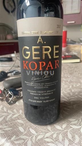 Villány Niet gespecificeerd A. Gere Kopar 2017