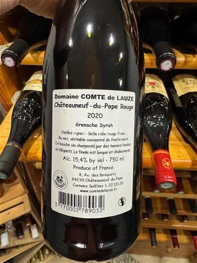 Lugina e Ronës Châteauneuf-du-Pape Domaine Comte de Lauze 2020