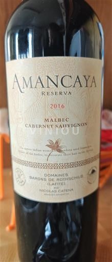 Mendoza Non specificato Domaine S Barons de Rothschild (Lafite) and Nicolas Catena Amancaya Reserva 2016