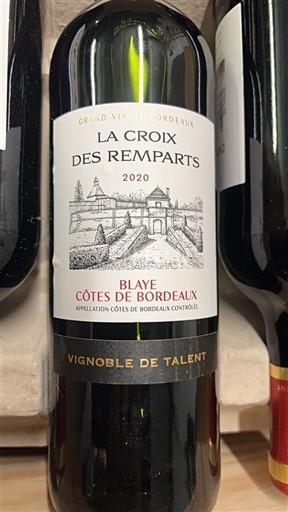 Bordeaux Blaye-côtes-de-bordeaux La Croix des Remparts 2020