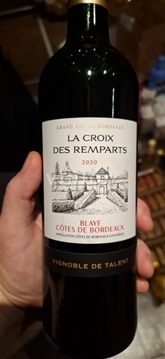 Bordeaux Blaye Côtes de Bordeaux La Croix des Remparts 2020