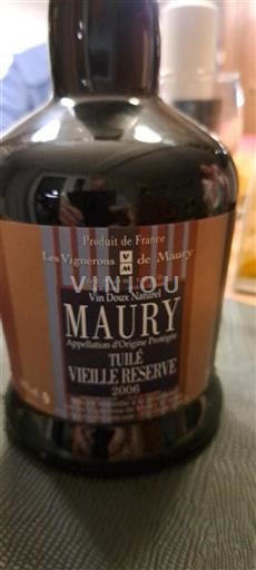 Roussillon Maury Les Vignerons de Maury Tuilé Vieille Réserve 2006