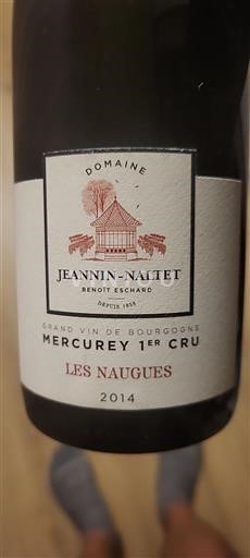 Bourgogne Mercurey Premier Cru Domaine Jeannin-Naltet Les Nauges 2014