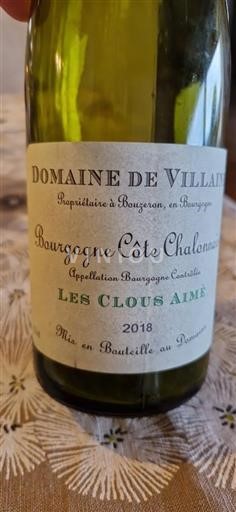 Bourgogne Bourgogne-côte-chalonnaise Domaine Villaine Les Clous Aimé 2018