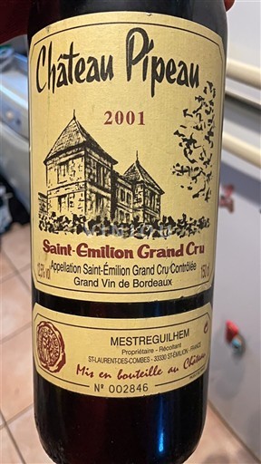 Burdeos Saint-Émilion Gran Cru Château Pipeau 2001