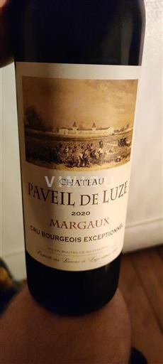Bordéus Margaux Cru Bourgeois Exceptionnel Château Paveil de Luze 2020