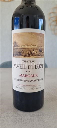 Bordeaux Margaux Cru Bourgeois Exceptionnel Château Paveil de Luze 2020