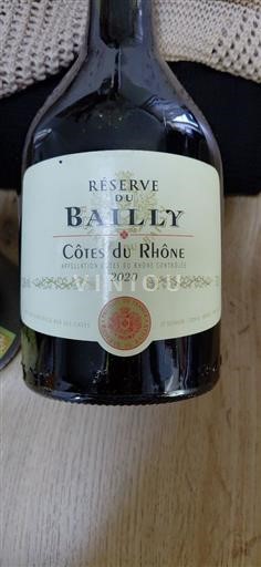 Valle del Ródano Côtes del Ródano Bailly Réserve du Bailly 2020