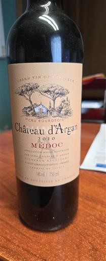 Bordeaux Médoc Cru Bourgeois Château Argan 2010