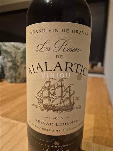 Bordeaux Pessac-Léognan Grand Cru Malartic La Réserve de Malartic 2016