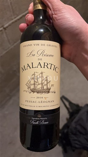 Bordeaux Pessac-Léognan Grand Cru Malartic La Réserve de Malartic 2016