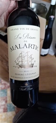 Bordeaux Pessac-Léognan Grand Cru Malartic La Réserve de Malartic 2016