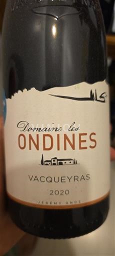 Vin Rouge sec Domaine Les Ondines 2020 France Vallée du Rhône Vacqueyras AOC