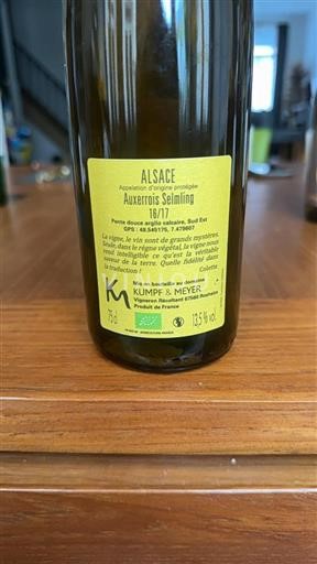 Alsace Kumpf & Meyer Auxerrois Selmling 2016