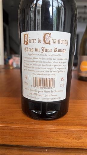 Vin Rouge sec Pierre de Chantonay 2016 France Jura Côtes-du-jura AOC
