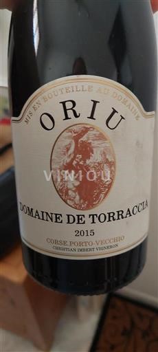 Korsika Porto-Vecchio Domaine Torraccia ORIU 2015