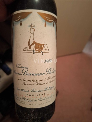 Bordeaux Pauillac Château Mouton Baronne Philippe En hommage à Pauline 1986