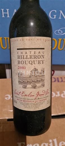 Bordeaux Saint-Émilion Grand Cru Grand Cru Château Billeron Bouquey 2001