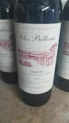 Bordéus Graves Clos Bellevue 2003