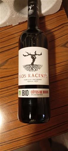 Bordeaux Côtes-de-bourg Famille Raymond Nos Racines Icke årgångsbetecknad