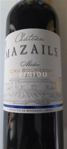 Bordeaux Médoc Cru Bourgeois Château Mazails 2018