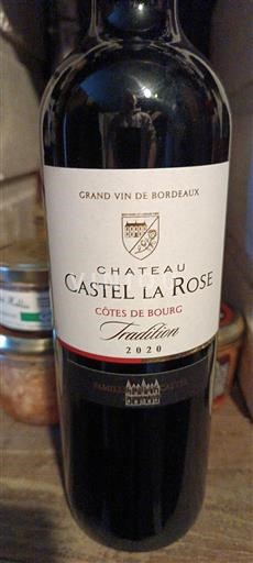 Bordéus Côtes-de-bourg Château Castel La Rose Tradition 2020