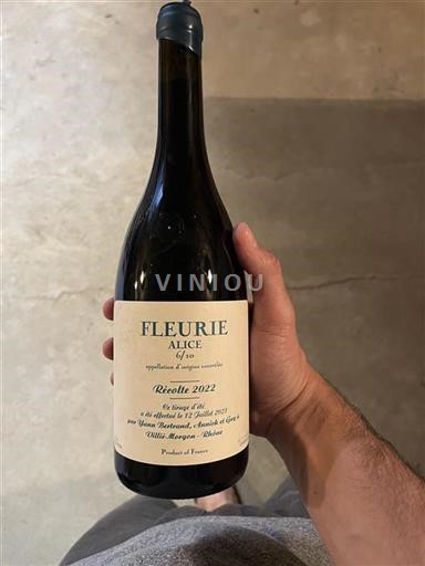 Beaujolais Fleurie. Yann Bertrand Alice 2022