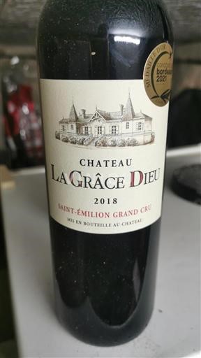 Bordeaux Saint-Émilion Grand Cru Grand Cru Château La Grâce Dieu 2018
