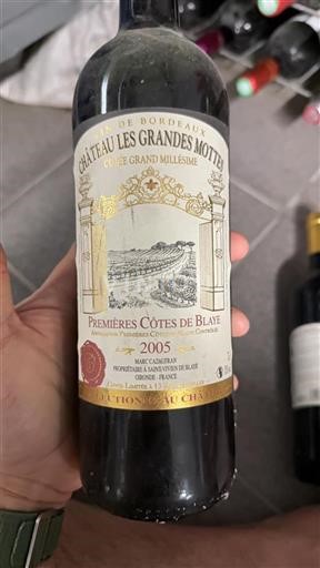 Bordeaux Ni doloceno Château Les Grandes Mottes Grand Millésime 2005