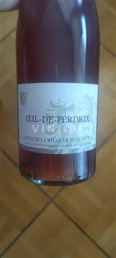 Neuchâtel Neuchâtel AOC Caves de la Ville de Neuchâtel Œil-de-Perdrix 2018