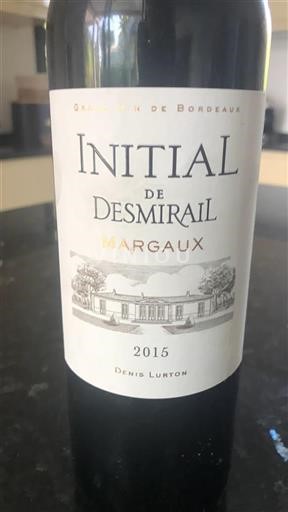 Bordeaux Margaux Grand Cru Desmirail Initial 2015