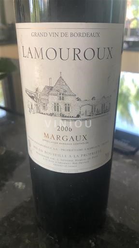 Vin Rouge sec Château Lamouroux 2006 France Bordeaux Margaux AOC