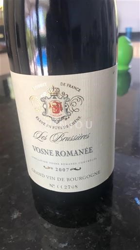 Bourgogne Vosne-Romanée Les Brussières 2007