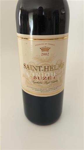 Vin Rouge sec Saint-Helme 2002 France Sud-Ouest Buzet AOC