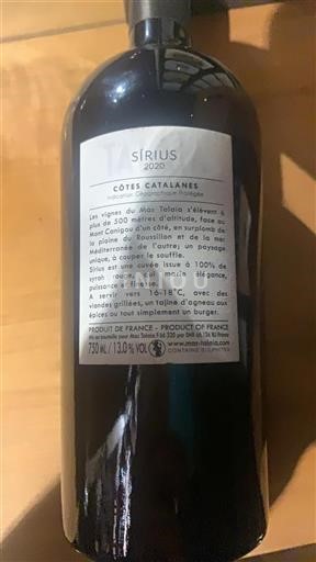 Languedoc og Roussillon Catalansk skråning Mas Talaïa Sirius 2020