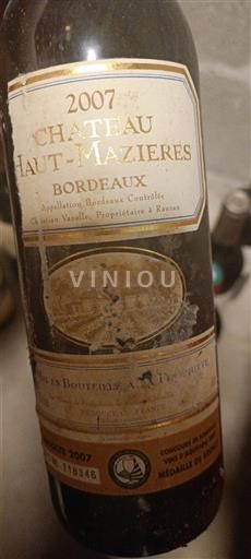 Bordeaux Château Haut-Mazières 2007