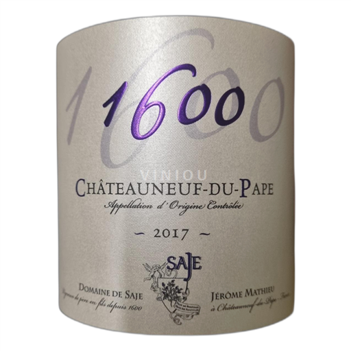 Vallée du Rhône Châteauneuf-du-pape Domaine Saje 1600 2017