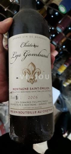 Bordeaux Montagne-saint-émilion Château Lys Gombaud 2006
