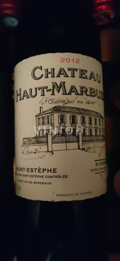 Bordéus Saint-Estèphe Haut-Marbuzet 2012