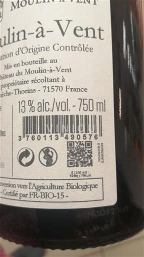 Beaujolais Moulin-à-vent Moulin-à-Vent Icke årgångsbetecknad