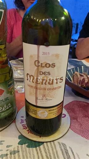 Burdeos Saint-Émilion Gran Cru Grand Cru Clos des Menuts 2015