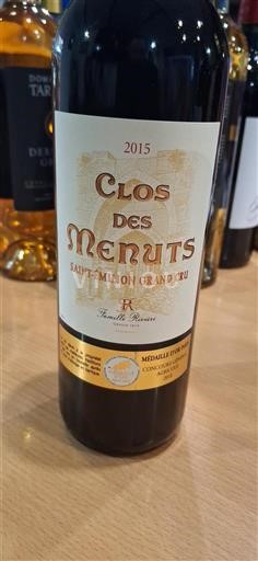 Burdeos Saint-Émilion Gran Cru Grand Cru Clos des Menuts 2015