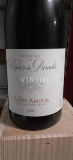 Vin Rouge sec Vignes du Paradis 2021 France Beaujolais Saint-Amour AOC
