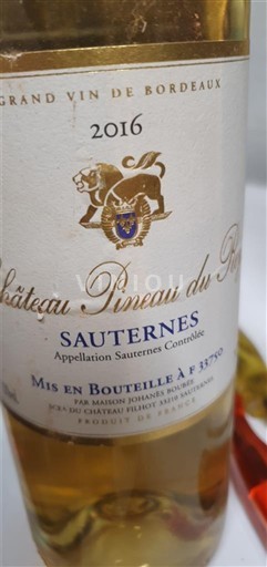 Bordeaux Sauternes Château Pineau du Rey 2016