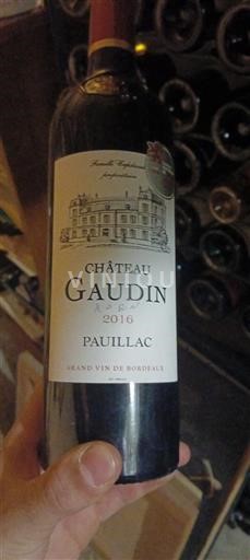 Bordéus Pauillac Château Gaudin Robin 2016