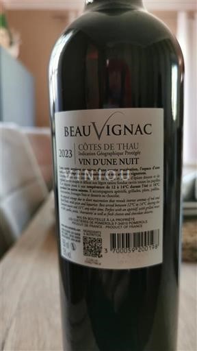 Languedoc-Roussillon Côtes de Thau Beauvignac Vin d'une Nuit 2023