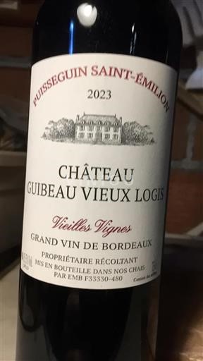 Bordeaux Puisseguin-saint-émilion Château Guibeau Vieux Logis Vieilles Vignes 2023