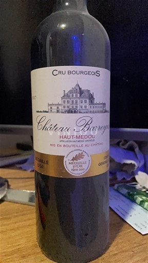 Bordeaux Haut-Médoc Cru Bourgeois Château Barreyre 2017