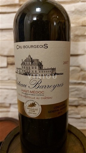 Bordeaux Haut-Médoc Cru Bourgeois Château Barreyre 2017